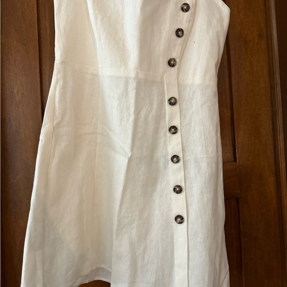 Socialite White Button-Down Dress